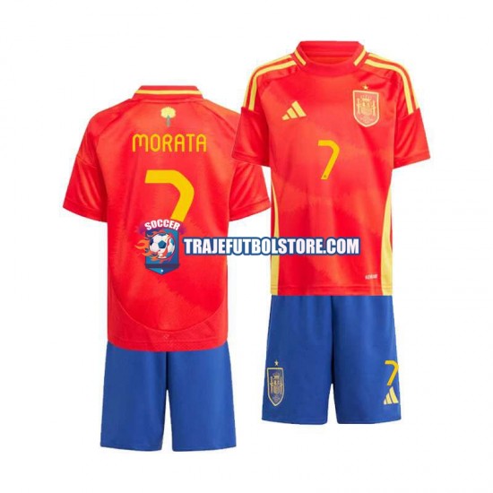 Camiseta 1ª España Alvaro Morata 7 Niño Euro 2024 Manga Corta