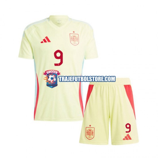 Camiseta 2ª España Gavi 9 Niño Euro 2024 Manga Corta