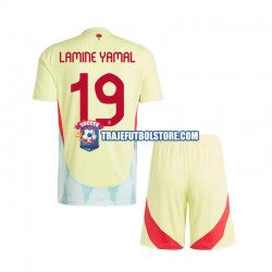 Camiseta 2ª España Lamine Yamal 19 Niño Euro 2024 Manga Corta
