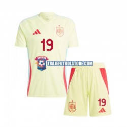 Camiseta 2ª España Lamine Yamal 19 Niño Euro 2024 Manga Corta