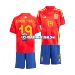 Camiseta 1ª España Lamine Yamal 19 Niño Euro 2024 Manga Corta