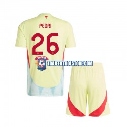 Camiseta 2ª España Pedri 26 Niño Euro 2024 Manga Corta