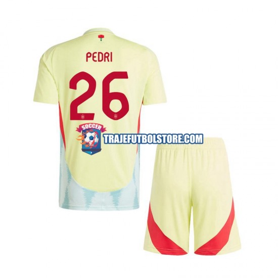 Camiseta 2ª España Pedri 26 Niño Euro 2024 Manga Corta