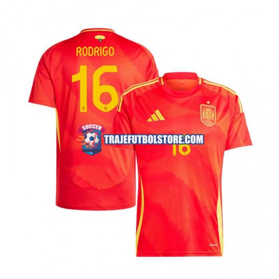 Camiseta 1ª España Rodrigo 16 Hombre Euro 2024 Manga Corta