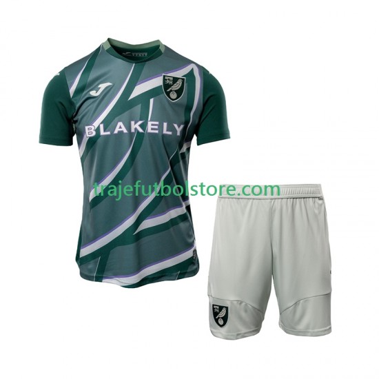 Camiseta 2ª Norwich City Niño 2025-2026 Manga Corta