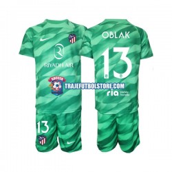 Camiseta 2ª Atlético Madrid Jan Oblak 13 Portero Niño verde 2023-2024 Manga Corta
