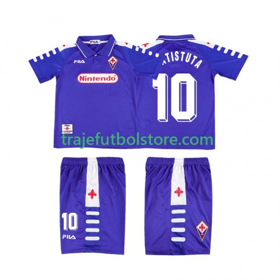 Camiseta 1ª ACF Fiorentina RUICOSTA 10 Retro Niño 1998 1999 Manga Corta