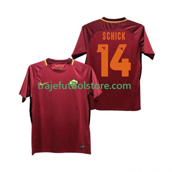 Camiseta 1ª AS Roma SCHICK 14 2017-2018 Retro Hombre Manga Corta