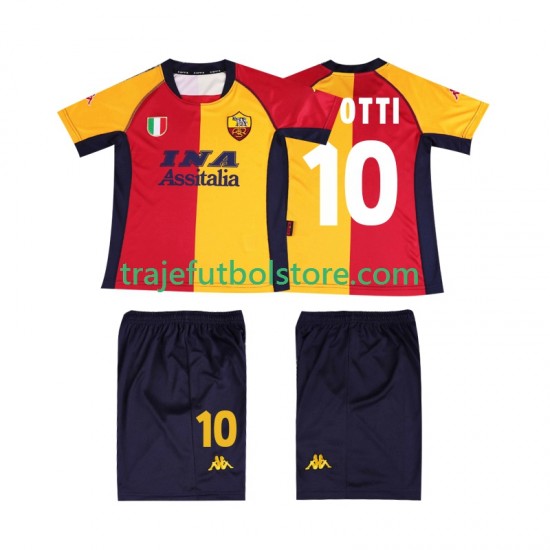 Camiseta 1ª AS Roma TOTTI 10 2001 Retro Niño Manga Corta