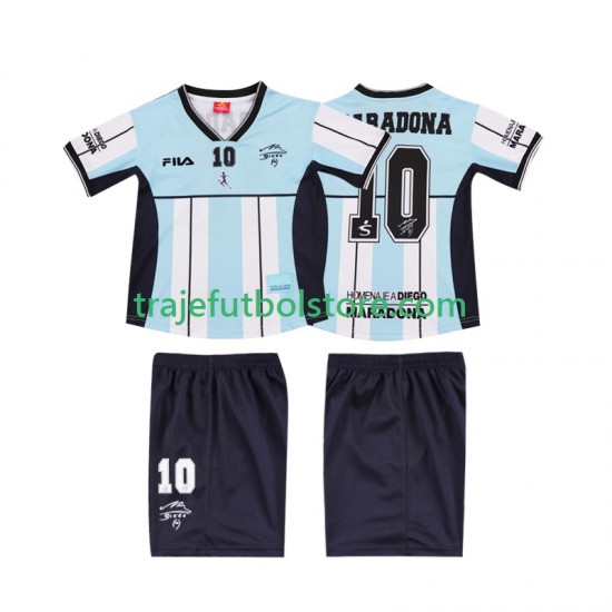 Camiseta 1ª Argentina MARADONA 10 2000 Retro Niño Manga Corta