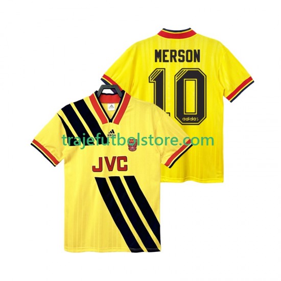 Camiseta 2ª Arsenal MERSON 10 1993 Retro Hombre 1994 Manga Corta