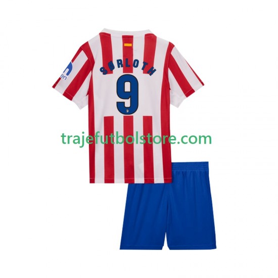Camiseta 1ª Atlético Madrid Alexander Sorloth 9 Niño 2025-2026 Manga Corta