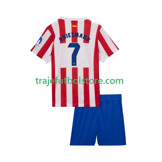 Camiseta 1ª Atlético Madrid Antoine Griezmann 7 Niño 2025-2026 Manga Corta