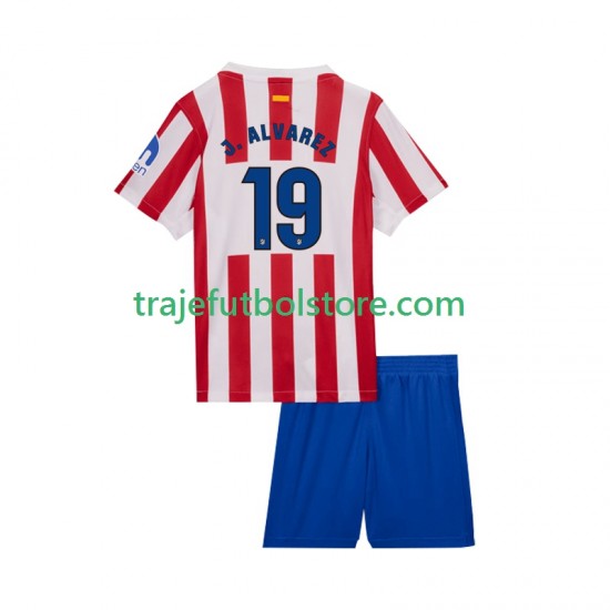 Camiseta 1ª Atlético Madrid Julian Alvarez 19 Niño 2025-2026 Manga Corta