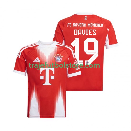 Camiseta 1ª Bayern de Múnich Alphonso Davies 19 Hombre 2025-2026 Manga Corta