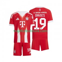 Camiseta 1ª Bayern de Múnich Alphonso Davies 19 Niño 2025-2026 Manga Corta