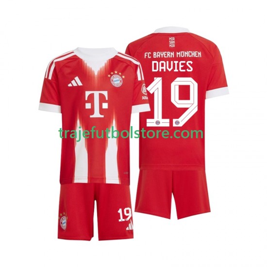 Camiseta 1ª Bayern de Múnich Alphonso Davies 19 Niño 2025-2026 Manga Corta