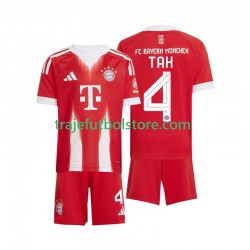 Camiseta 1ª Bayern de Múnich Jonathan Tah 4 Niño 2025-2026 Manga Corta