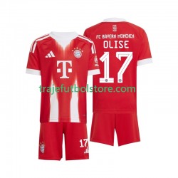 Camiseta 1ª Bayern de Múnich Michael Olise 17 Niño 2025-2026 Manga Corta