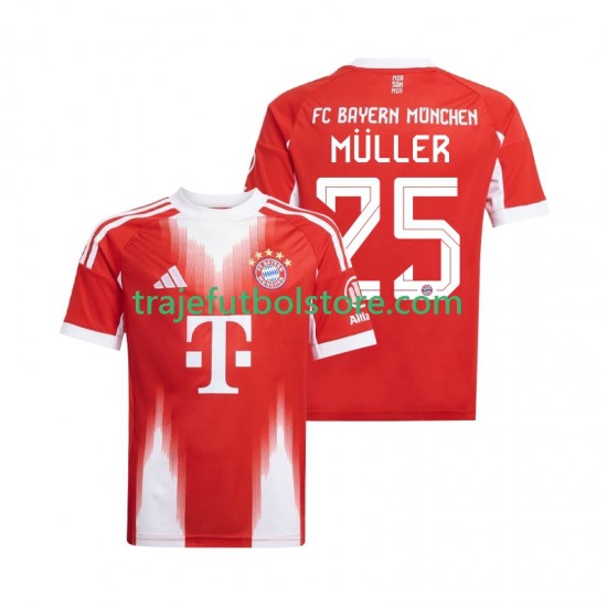 Camiseta 1ª Bayern de Múnich Thomas Muller 25 Hombre 2025-2026 Manga Corta