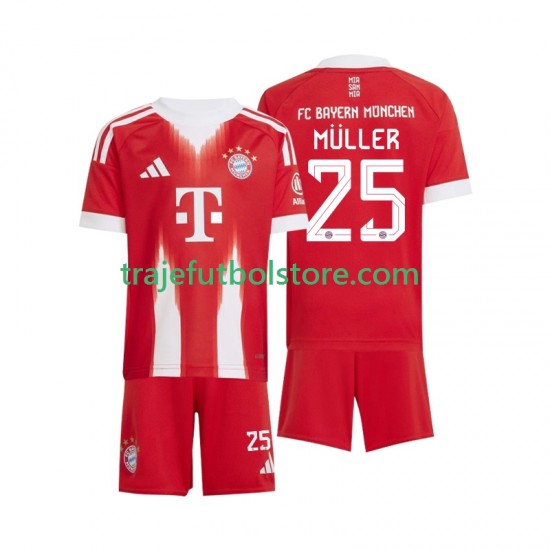 Camiseta 1ª Bayern de Múnich Thomas Muller 25 Niño 2025-2026 Manga Corta