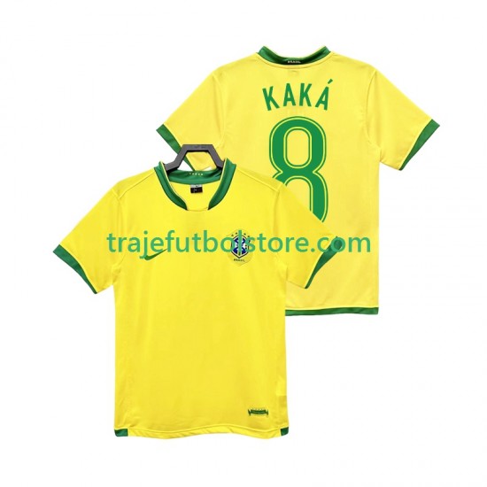Camiseta 1ª Brasil KAKA 8 Retro Hombre 2006 Manga Corta