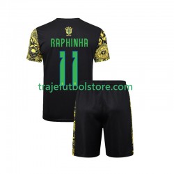 Camiseta 1ª Brasil RAPHINHA 11 Jesus Niño 2024 Manga Corta