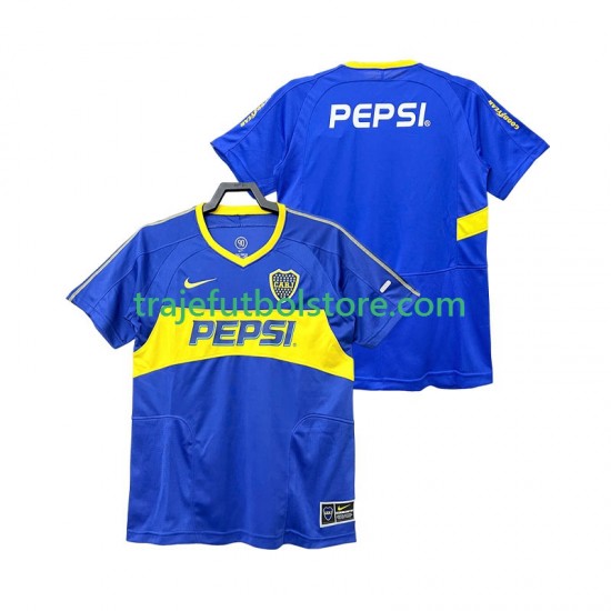 Camiseta 1ª CA Boca Juniors 2003 Retro Hombre 2004 Manga Corta