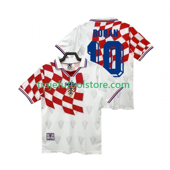 Camiseta 1ª Croacia BOBAN 10 Retro Hombre 1998 Manga Corta