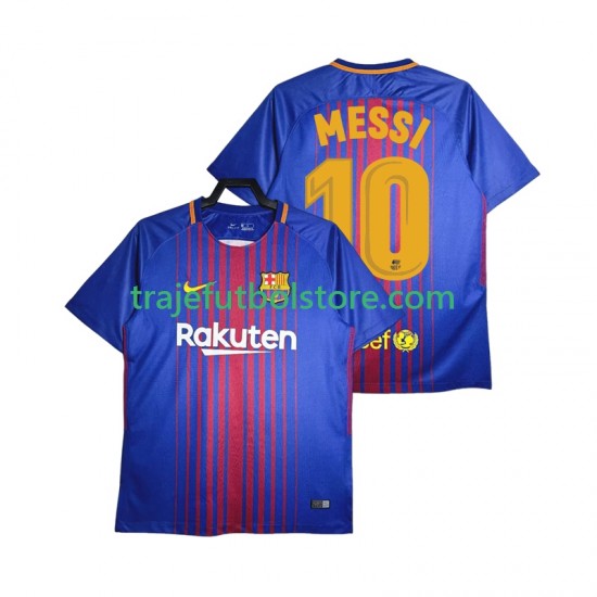 Camiseta 1ª FC Barcelona Lionel Messi 10 2017-2018 Retro Hombre Manga Corta
