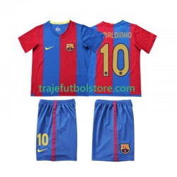 Camiseta 1ª FC Barcelona RONALDINHO 10 2007 Retro Niño 2006 Manga Corta