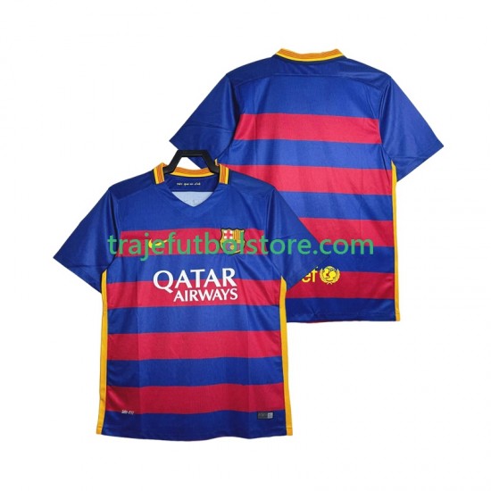 Camiseta 1ª FC Barcelona 2015-2016 Retro Hombre Manga Corta
