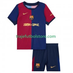 Camiseta 1ª FC Barcelona TRAVIS SCOTT Niño 2024-2025 Manga Corta