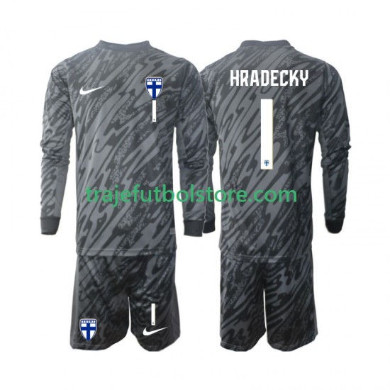 Camiseta 1ª Finlandia HRADECKY 1 Portero Niño 2024 ML