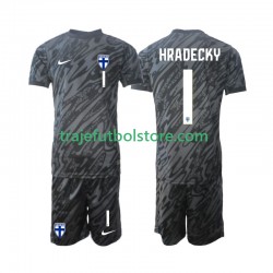 Camiseta 1ª Finlandia HRADECKY 1 Portero Niño 2024 Manga Corta