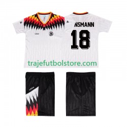 Camiseta 1ª Alemania KLINSMANN 18 Retro Niño 1994 Manga Corta
