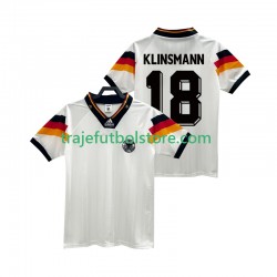 Camiseta 1ª Alemania KLINSMANN 18 1992 Retro Hombre Manga Corta