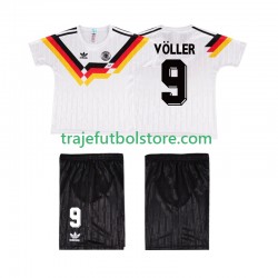 Camiseta 1ª Alemania VOLLER 9 1990 Retro Niño Manga Corta