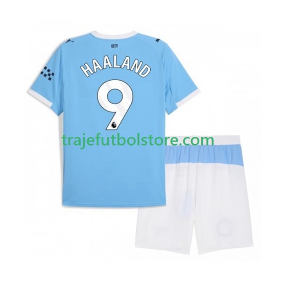 Camiseta 1ª Manchester City Erling Haaland 9 Niño 2025-2026 Manga Corta