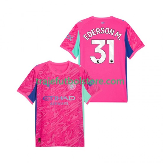 Camiseta 2ª Manchester City Ederson Moraes 31 Portero Hombre 2025-2026 Manga Corta