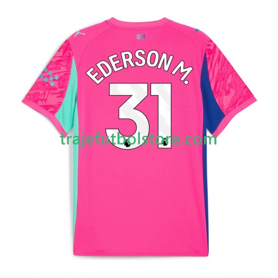Camiseta 2ª Manchester City Ederson Moraes 31 Portero Hombre 2025-2026 Manga Corta
