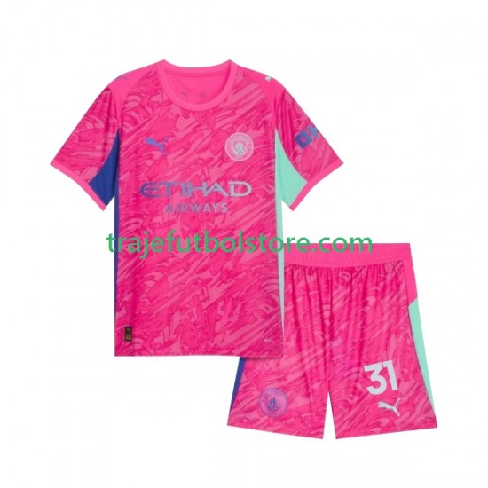 Camiseta 2ª Manchester City Ederson Moraes 31 Portero Niño 2025-2026 Manga Corta
