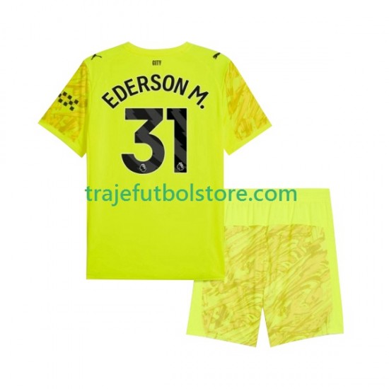 Camiseta 3ª Manchester City Ederson Moraes 31 Portero Niño 2025-2026 Manga Corta