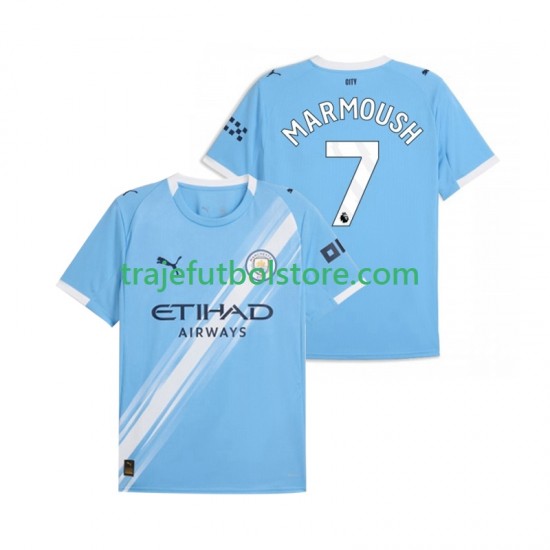 Camiseta 1ª Manchester City Omar Marmoush 7 Hombre 2025-2026 Manga Corta