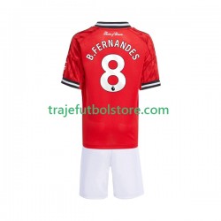 Camiseta 1ª Manchester United Bruno Fernandes 8 Niño 2025-2026 Manga Corta