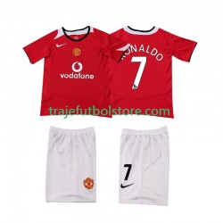 Camiseta 1ª Manchester United Cristiano Ronaldo 7 Retro Niño 2004 2006 Manga Corta