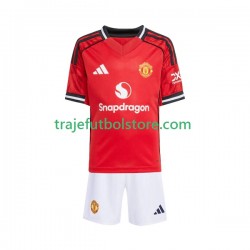 Camiseta 1ª Manchester United Niño 2025-2026 Manga Corta