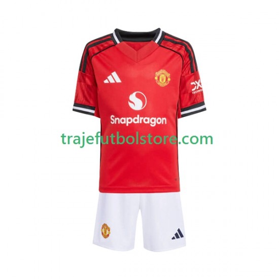 Camiseta 1ª Manchester United Niño 2025-2026 Manga Corta