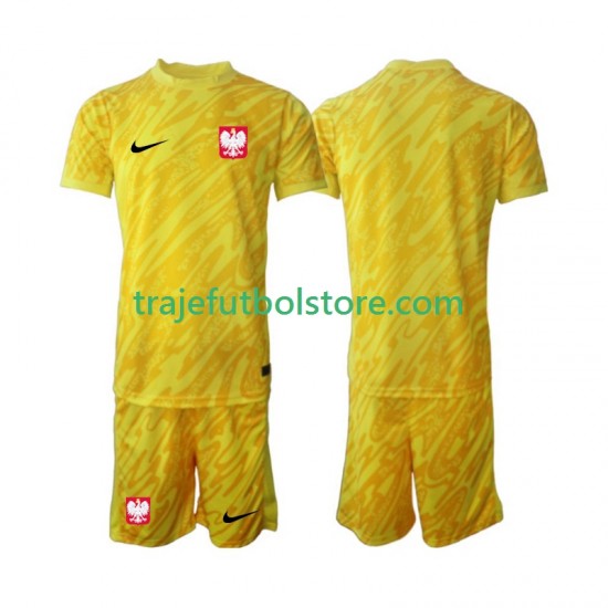 Camiseta 1ª Polonia Portero Niño 2024 Manga Corta