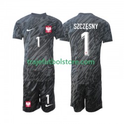 Camiseta 2ª Polonia Szczesny 1 Portero Niño 2024 Manga Corta